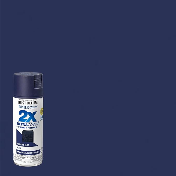 Rust-Oleum Painter's Touch 2X Ultra Cover Spray Paint, Satin Midnight Blue | - Image 2