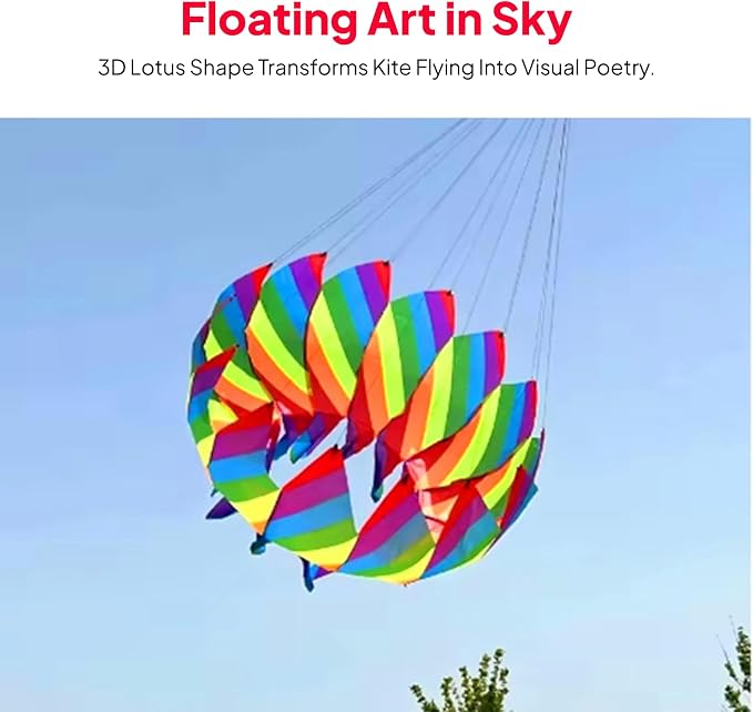 Big Kite Rotating Kite Giant Easy to Fly Soft Lotus-Shaped Soft Kite Flying - Image 8