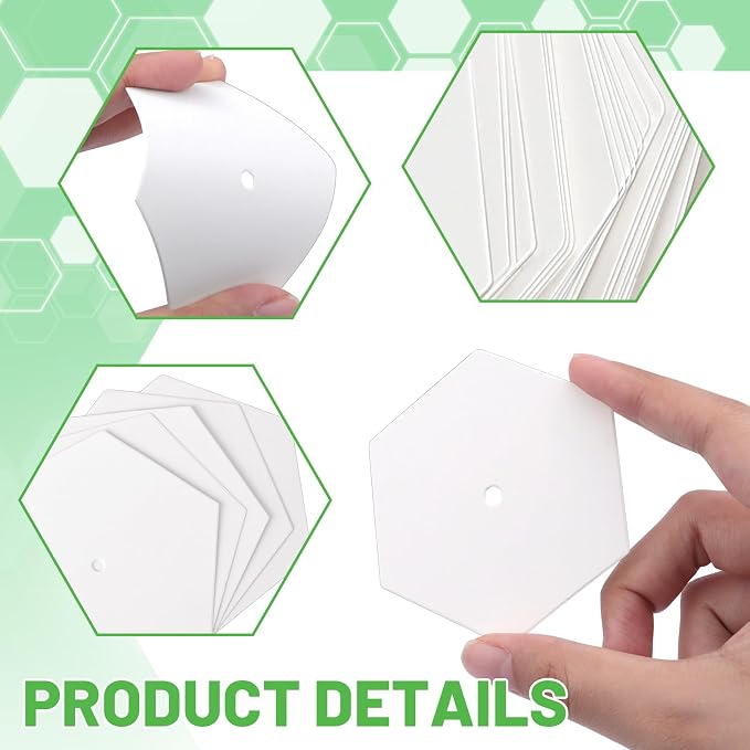 240 PCS Hexagon Piecing Paper Templates, 1.5" White Paper templates, Quilting - Image 3
