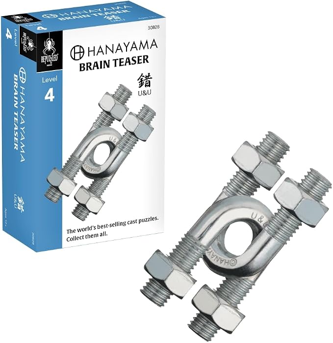 BePuzzled |U&U Hanayama Metal Brainteaser Puzzle Mensa Rated Level 4, by BePuzzled