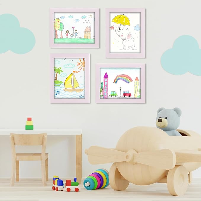 Kids Art Frames, 8.5x11 Front Opening Kids Artwork Frames Changeable, Pale Pink - Image 5
