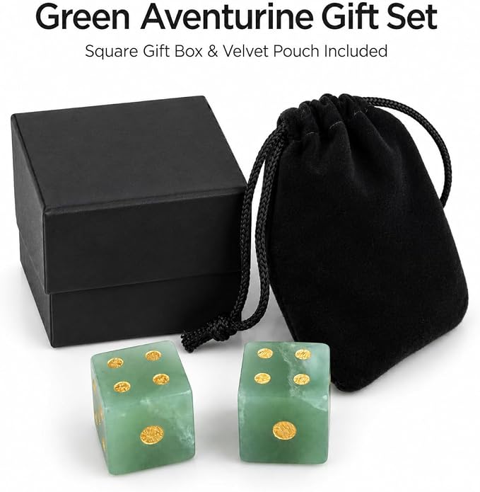 2PCS Crystal D6 Dice, 16mm Natural Gemstone Mahjong Dice Set Stone Dice - Image 4