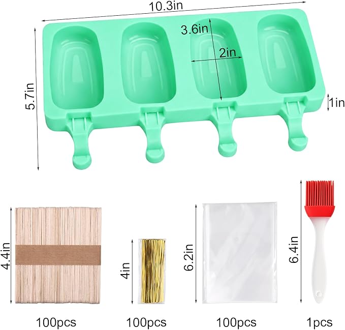 Mity rain 2 Pack Cake Pop Molds Silicone, 8 Cavity Reusable Cakesicle Molds | - Image 2