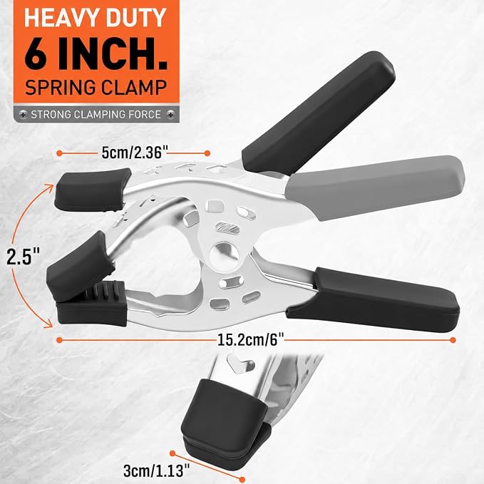 HORUSDY 6-Piece 6 inch Spring Clamp, Heavy Duty Spring Metal Spring Clamps - Image 2