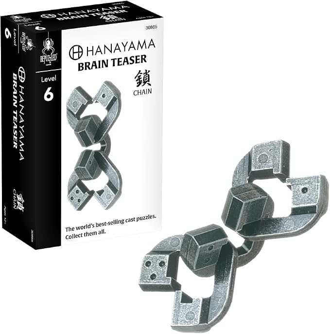 BePuzzled | Chain Hanayama Metal Brainteaser Puzzle Mensa Rated Level 6 by BePuzzled