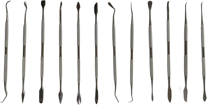 TAURISH 12 Piece Stainless Steel Wax Carver Tool Set Double Ended by TAURISH
