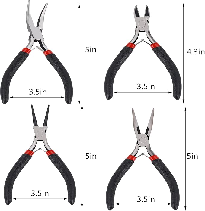 URSKYTOUS 4Pcs Jewelry Pliers Set Jewelry Making Pliers Tools Kit Include - Image 4