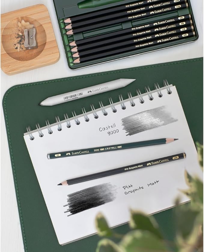 Faber-Castell Pitt Graphite Matte Pencil Set, Metal Tin of 8 Graphite Pencils - Image 6