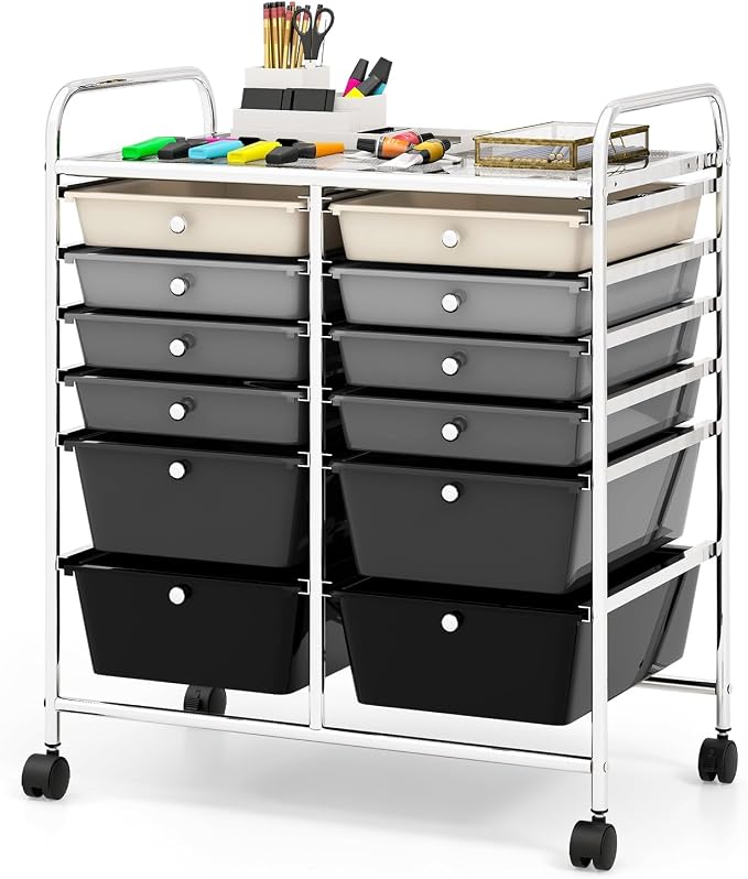BECOMFORT 12-Drawer Rolling Cart by BECOMFORT
