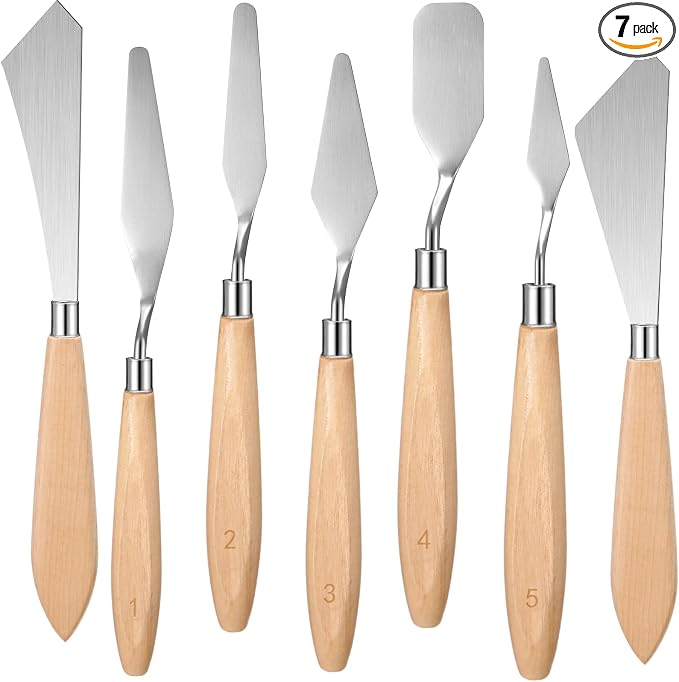 Honoson 7 Pieces Painting Knife Set Spatula Palette Knife Stainless Steel by Honoson