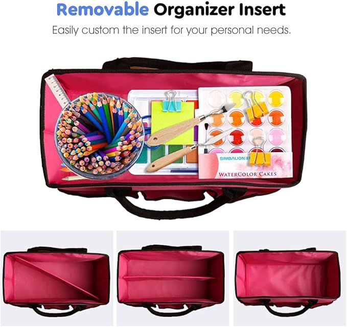 ZKOO Craft Organizer Tote Bag, Portable Art Supply Storage Caddy - Image 4