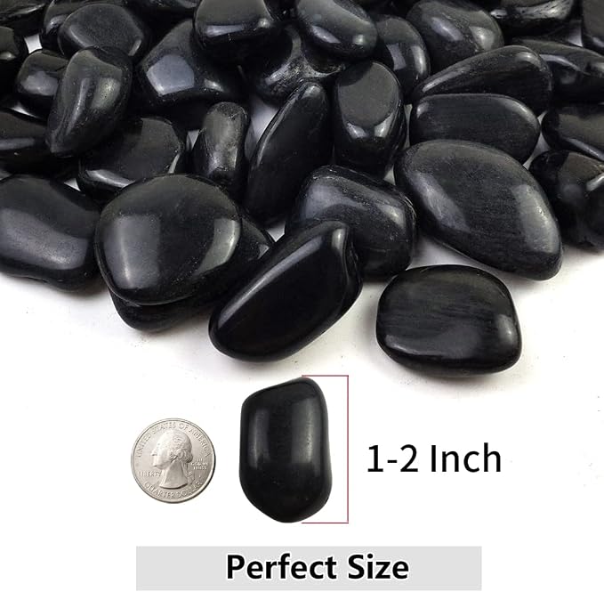 YISZM 40lbs Black Pebbles Mulch - Image 3