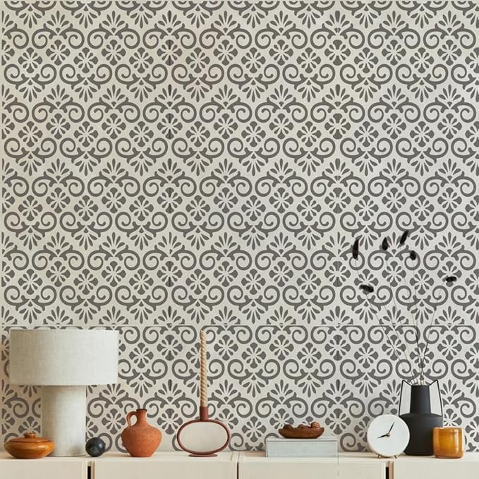 Damask Stencils for Crafts Reusable Texture Stencils Mixed Media Stencil - Image 3
