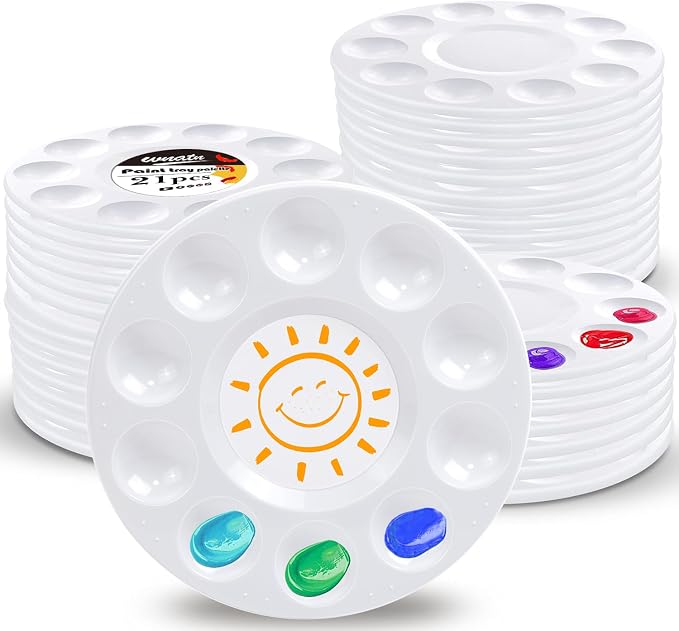 21pcs Paint Tray Palettes, Plastic White Palettes by WNATN