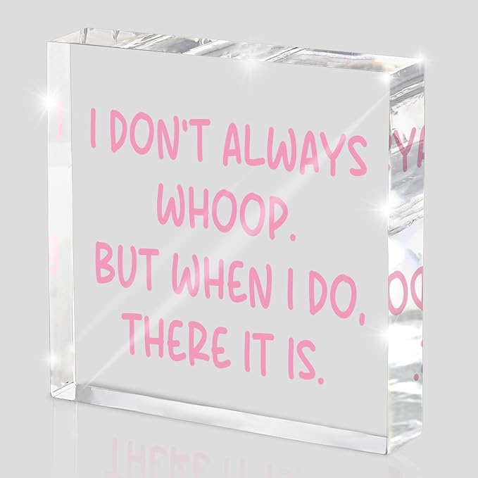 Fun Pink Decoration, 4x4 inches Acrylic Desktop Ornament, Suitable by MUZRUYOU