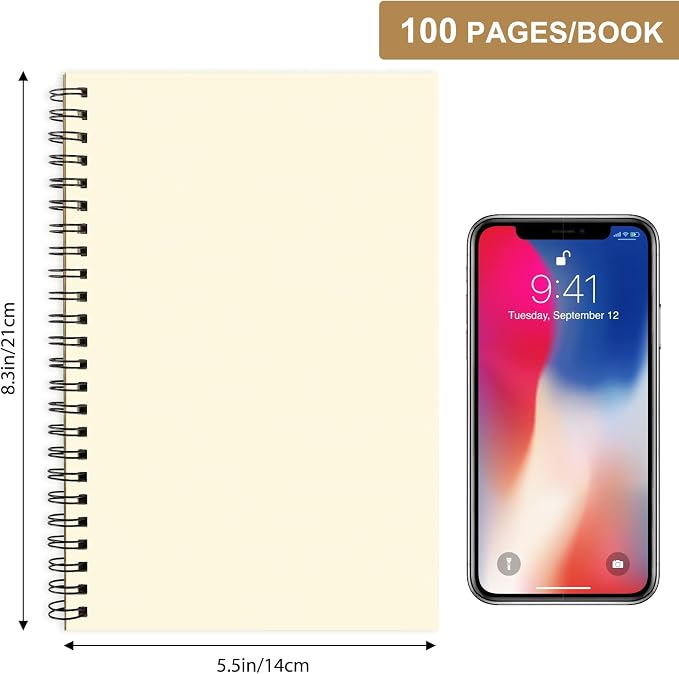 EOOUT 4 Pack A5 Blank Spiral Notebooks Sketchbooks, Unlined Journals 5.5 x 8.3in - Image 2