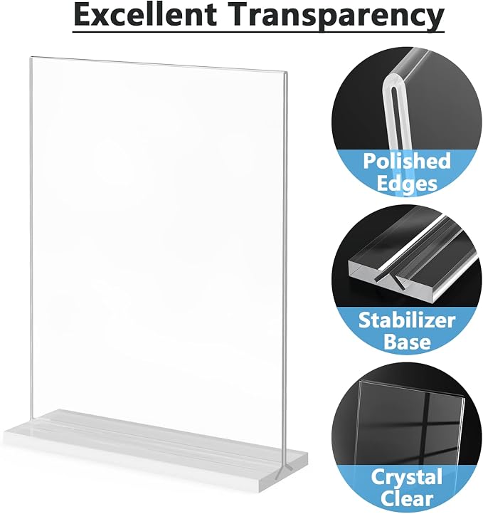 MaxGear Acrylic Sign Holder 8.5" x 11" Double Sided Menu Holder, 10 Pack | - Image 4