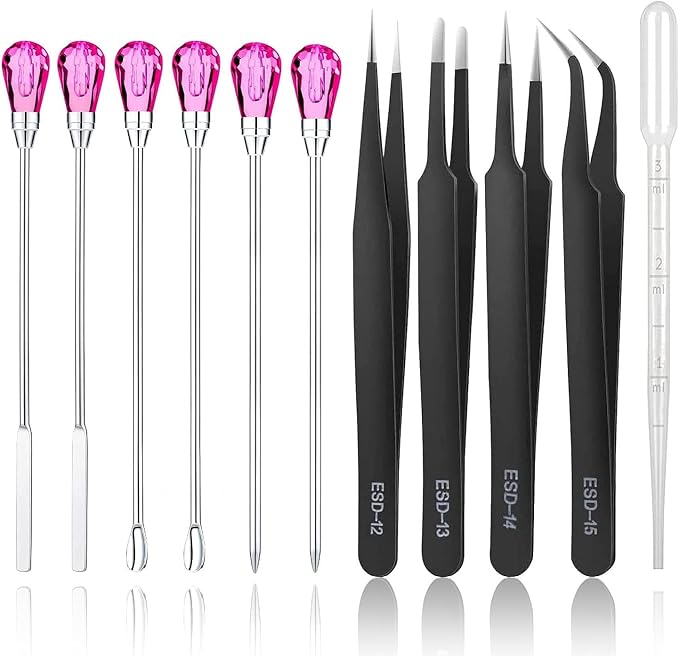 11 Pcs Silicone Resin Mold Tools Set Stirring Needle Spoon Tool Tweezers by ColoryourlifewithMSDADA