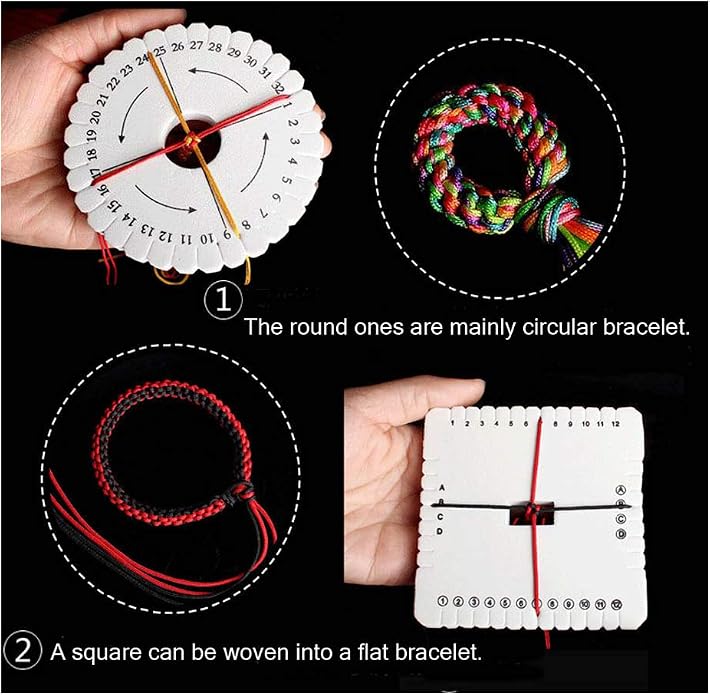 4Pcs Kumihimo Disk Braiding Wheel Lightweight & Convenient Friendship Bracelet - Image 4