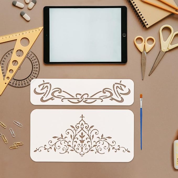 FINGERINSPIRE 8Pcs Art Nouveau Decorative Patterns Stencil - Image 3