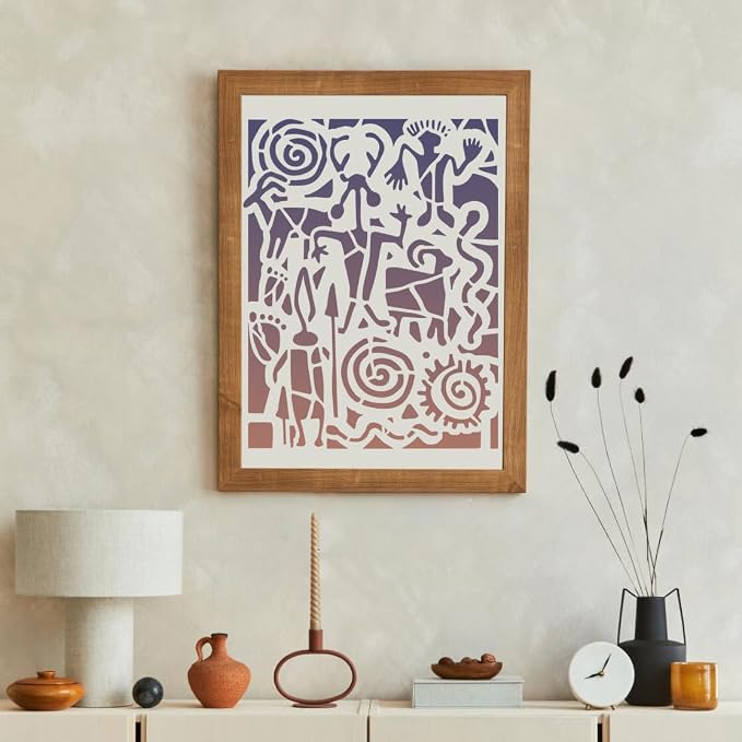 Stencils for Crafts Reusable Texture Art Stencils Geometric Stencil for - Image 3