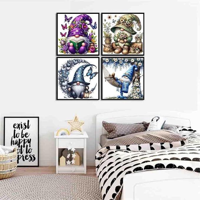 4 Pack Gnome Cross Stitch Kits for Adults Beginner, Counted Cross Stitch Kits - Image 3