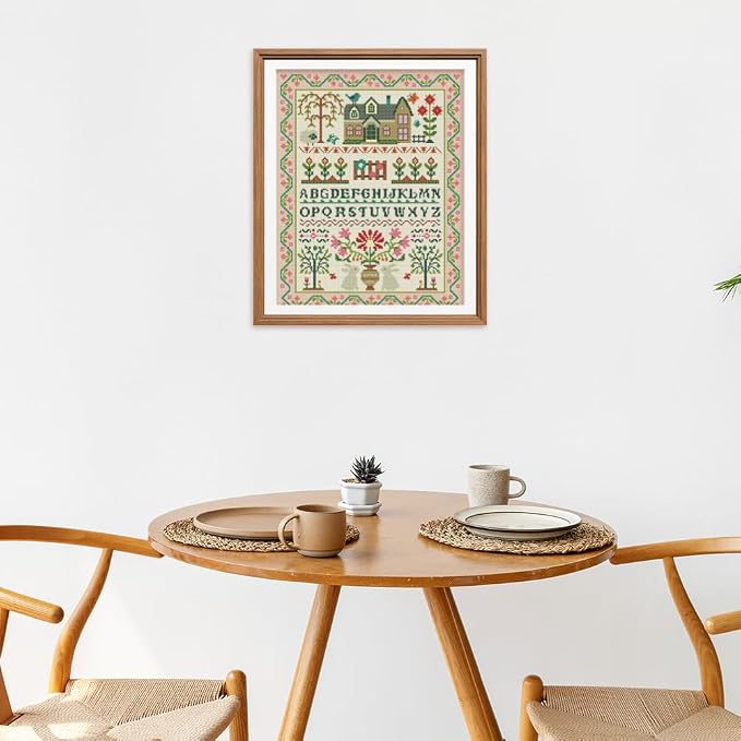 FREEBLOSS 11CT Stamped Cross Stitch Kits Folk Art House Pattern Cross Stitch - Image 5