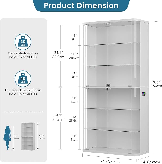 Dystler 6-Tier 71" Tall Display Cabinet - Image 2