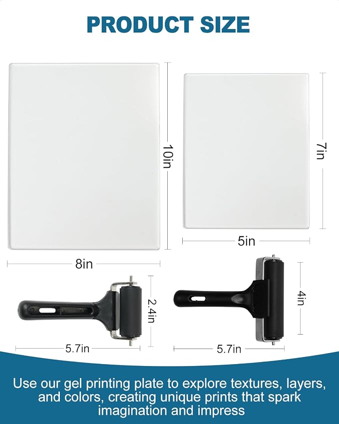 UCEC 4 Pack Gel Printing Plates Kit – Includes 8x10 & 5x7 Inch Plates and 2.4 & - Image 7