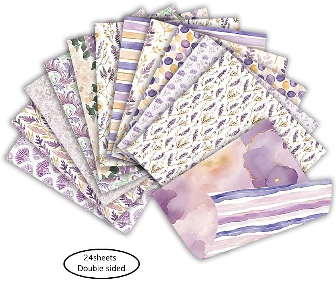 Scrapbook Paper & Scrapbooking Supplies, Lavender 6x6 Double-Sided Patterned - Image 3