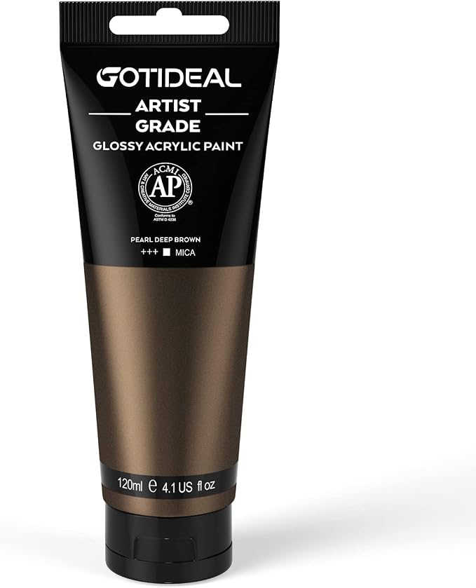 GOTIDEAL Metallic Bronze Acrylic Paint Pearl Deep Brown Tubes Non Toxic Non by GOTIDEAL