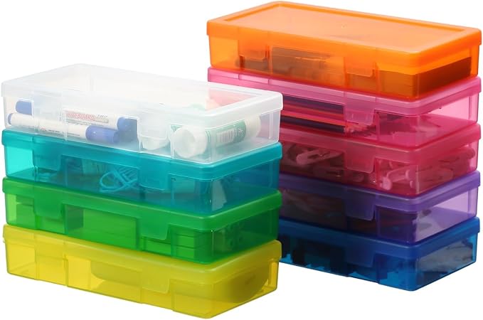 novelinks Clear Pencil Box and Small Plastic Storage Containers - Image 6