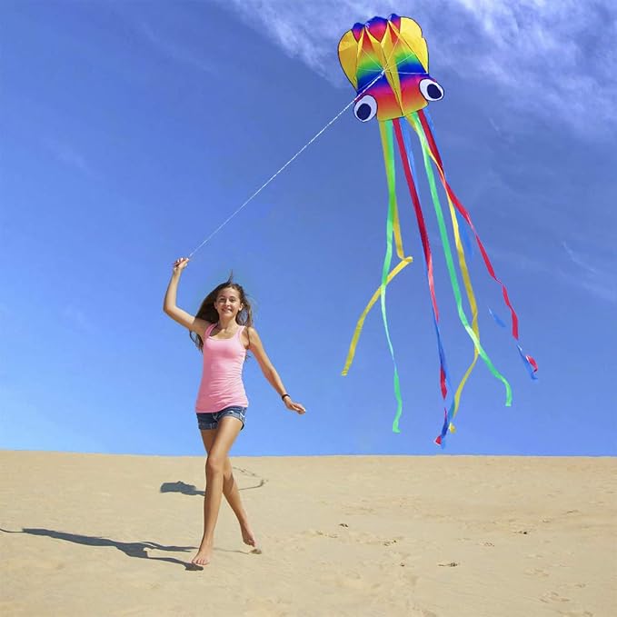 Honbo Rainbow Soft Octopus Kite - Image 3