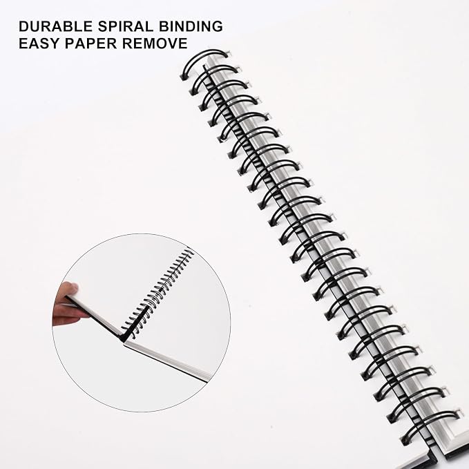 8.5x11inches Hardbound Sketch Book, Spiral Bound Sketch Pad, 80-Sheets 90gsm - Image 4
