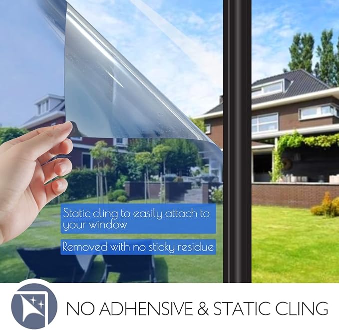 HIDBEA One Way Mirror Window Film Daytime Privacy, Heat Control Anti UV - Image 7