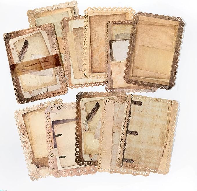 30 Sheets Lace Edged Vintage Scrapbook Paper, Scrapbooking, Letter Writing - Image 9