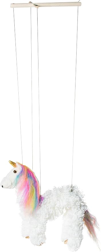 Artisan Owl Rainbow Mane Magical Unicorn Marionette Puppet - Image 5