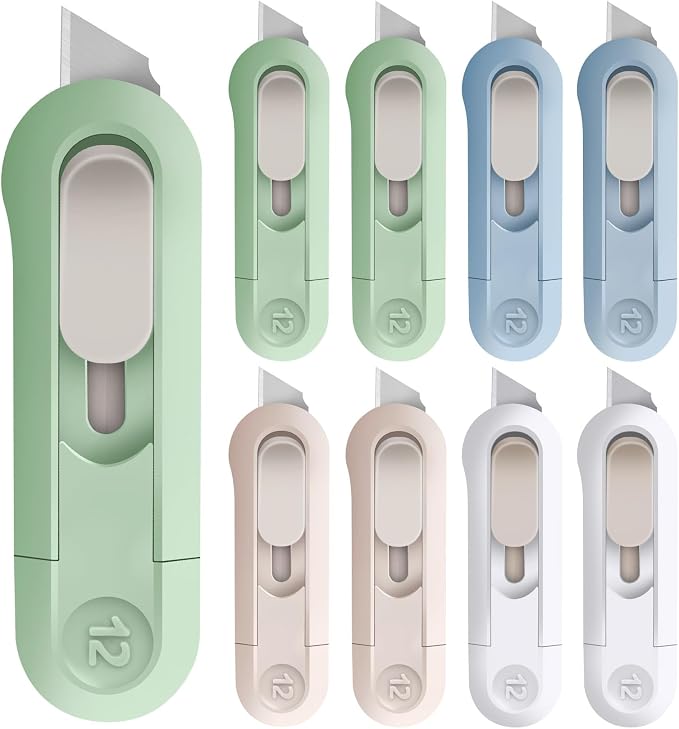 DIYSELF 8 Pack Mini Box Cutters, Safety Box Cutter, Box Opener, and Retractable by DIYSELF
