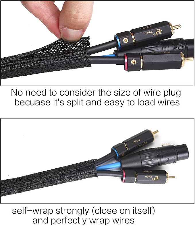 Alex Tech 25ft - 3/8 inch Cord Protector Wire Loom Tubing Cable Sleeve Split - Image 2
