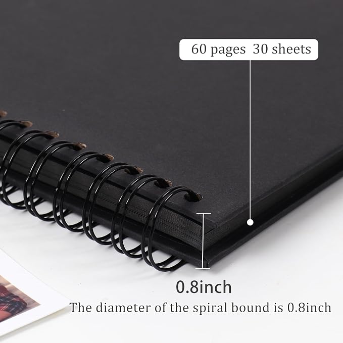 RECUTMS 10 x 10 Inch DIY Scrapbook Album 60 Pages Hardcover Kraft Paper Scrap - Image 4