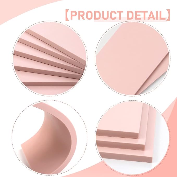 6 Pack 4"x6" Pale Pink Rubber Stamp Carving Blocks Rubber Carved Brick - Image 3