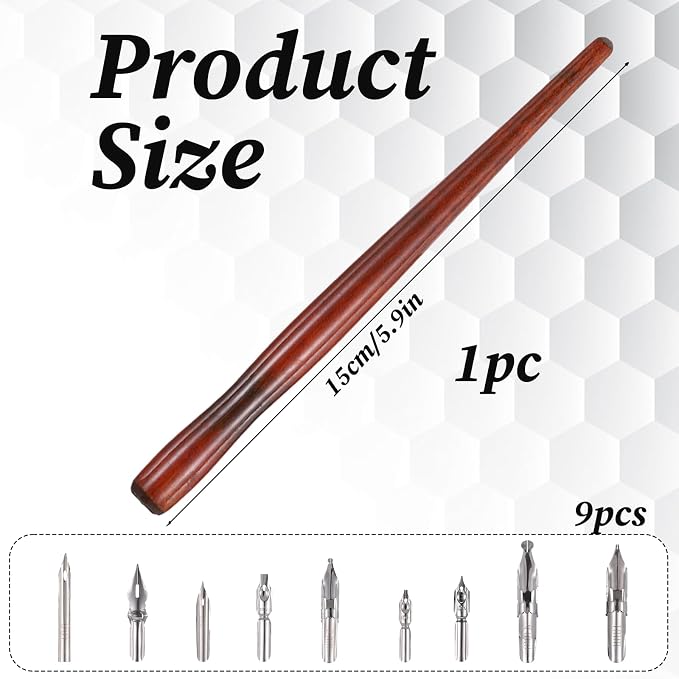 Styquenzer 10 Pcs Calligraphy Nibs Dip Pen, Dip Pen Nibs Holders - Image 2