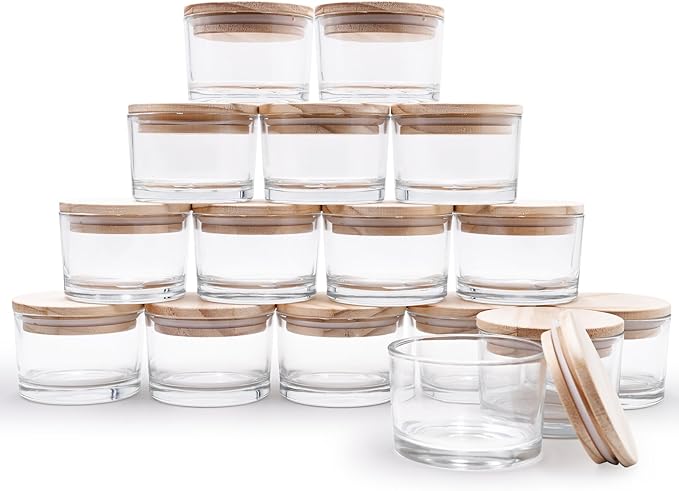 SHOWIN Thick Candle Jars for Making Candles 16 Pcs, 4 OZ Empty Jars by Showin