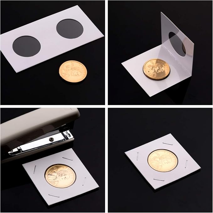 300 Pieces Cardboard Coin Holder Flip Mega Assortment, 2 by 2 Inch - Image 4
