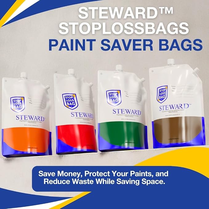 8 Reusable Paint Storage Bags 1L Leftover Paint Containers, Funnel and Clip | - Image 9
