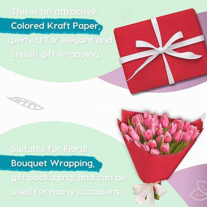 PerkHomy Red Kraft Paper Roll 17.5" x 960" - Image 4