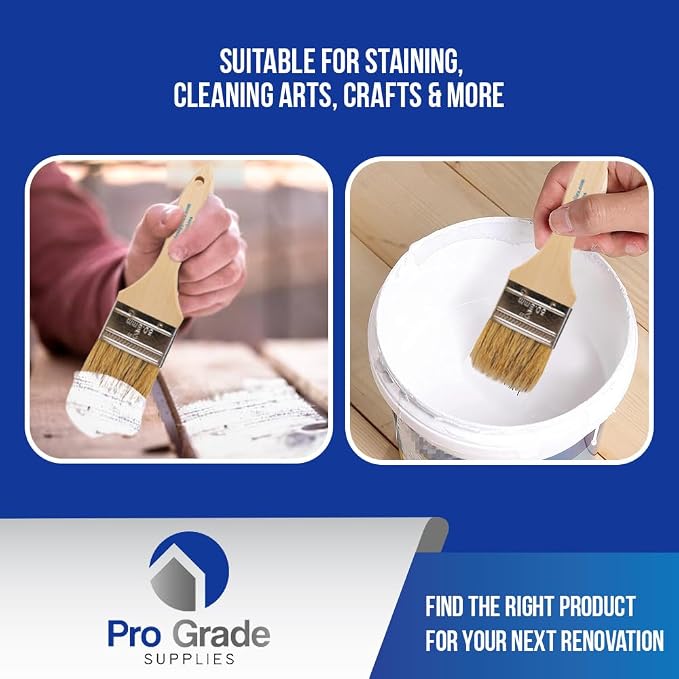 Pro Grade - Chip Brush – Paint Brush Set – 24 Pack - Natural China Bristle - Image 5