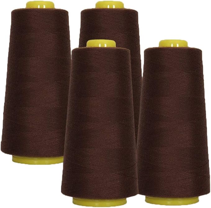 AK Trading 4-Pack Chocolate Brown All Purpose Sewing Thread Cones of High by Fabrics%7CEventDecor%7CCrafts%7CUpholsteryFoam