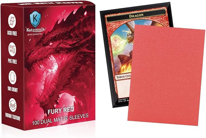 Fury Red Dual Matte Card Sleeves, Katomula Card Sleeves by Katomula