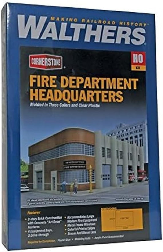Walthers Cornerstone Fire Dept Headquarters by Walthers